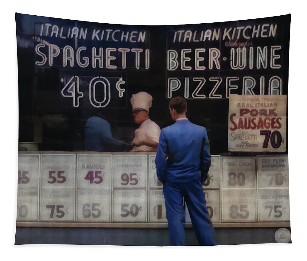 50's Tapestry featuring the photograph Italian Restarant by Jim Signorelli