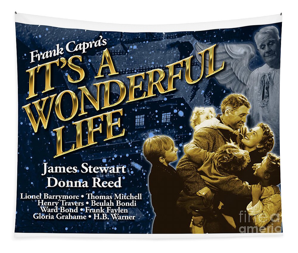 James Stewart Tapestry featuring the digital art It's A Wonderful Life New Poster by Brian Watt