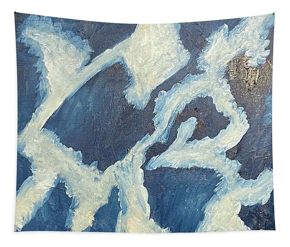 Blue Tapestry featuring the painting It's All Chinese by Anita Hummel