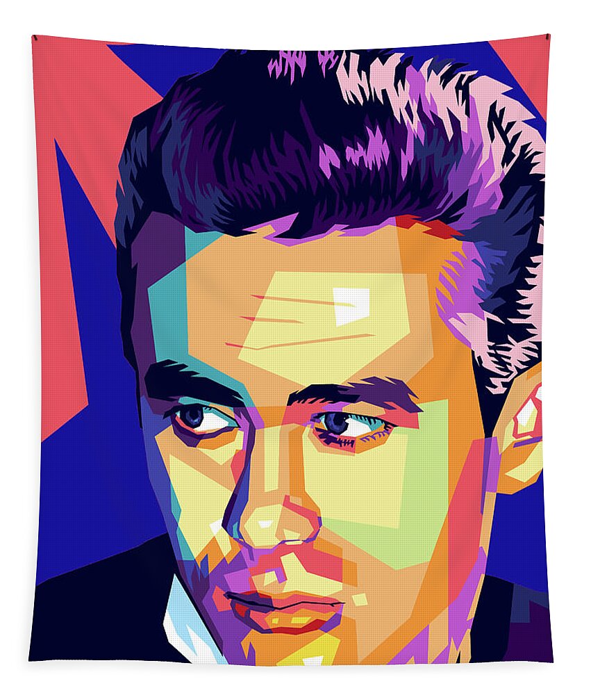 James Dean Tapestry featuring the mixed media James Dean illustration by Movie World Posters