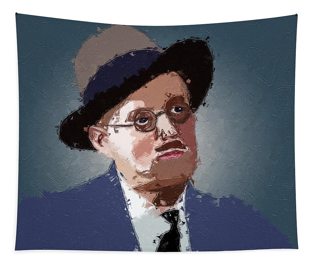 James Joyce Portrait Painting Tapestry featuring the painting James Joyce Portrait Painting by Dan Sproul