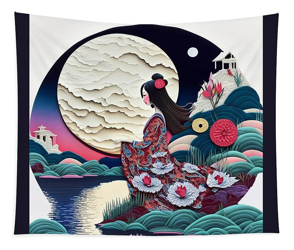 Paper Craft Tapestry featuring the mixed media Japan IV by Jay Schankman