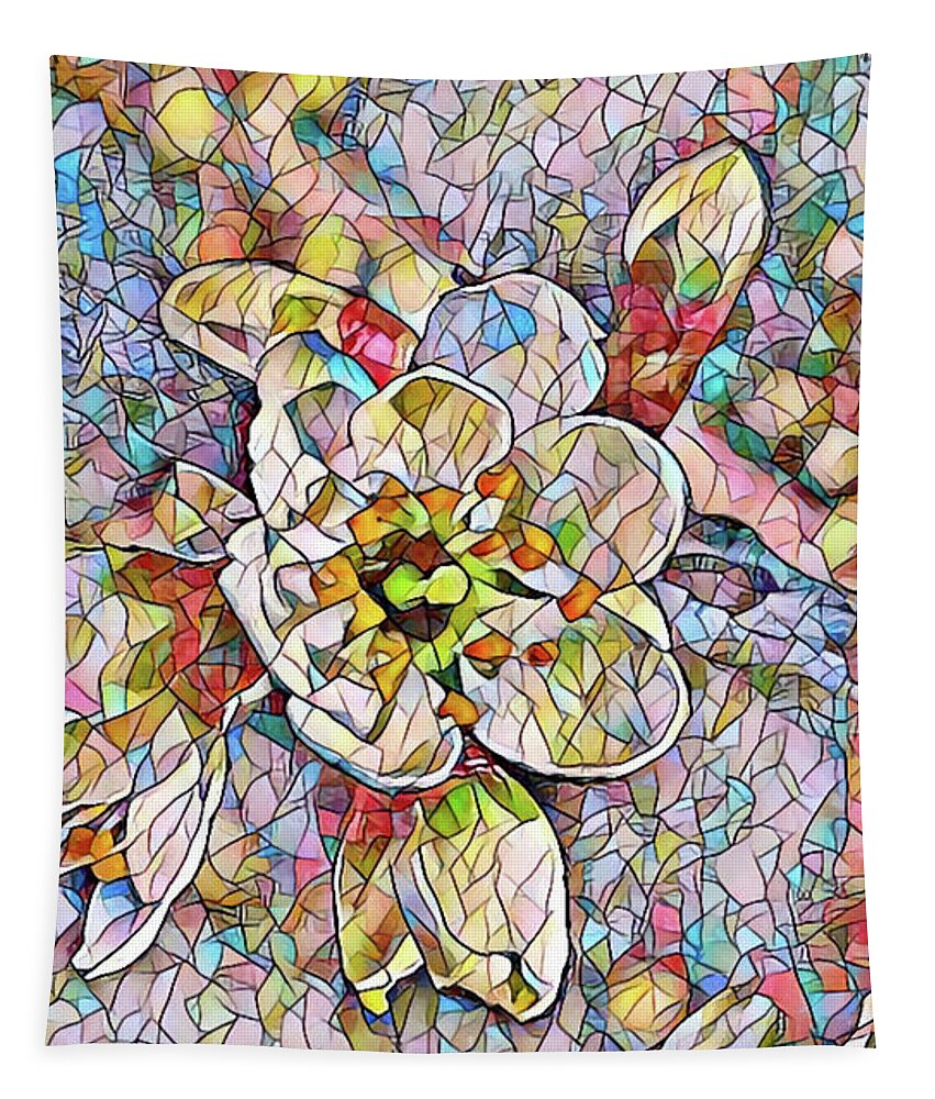 Japanese Cherry Blossom Tapestry featuring the painting Japanese cherry blossom mosaic by Patricia Piotrak