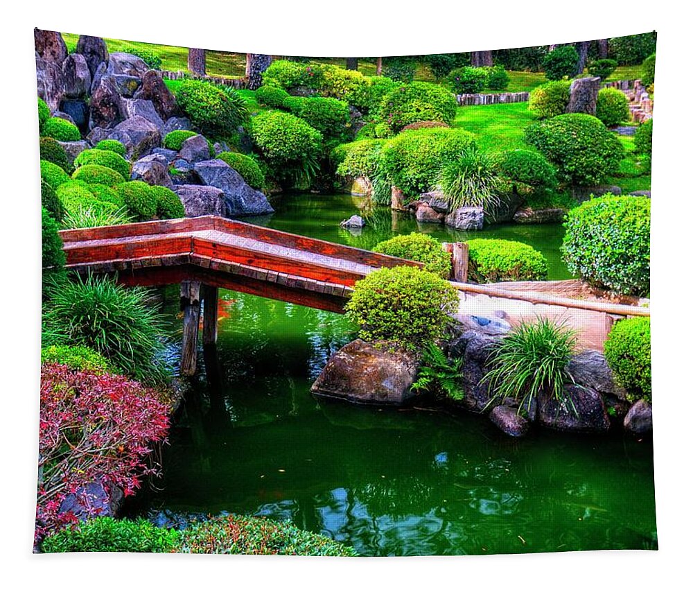 Flora Tapestry featuring the photograph Japanese Strolling Garden 2 by Robert McKinstry
