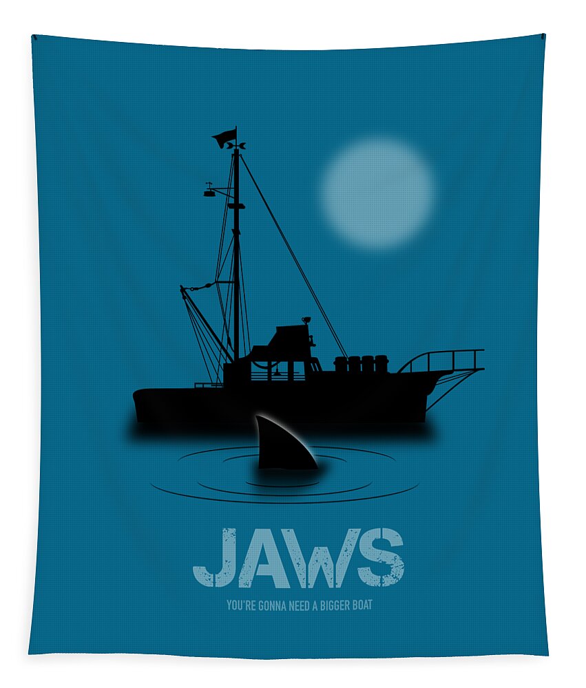 Jaws Tapestry featuring the digital art Jaws - Alternative Movie Poster by Movie Poster Boy