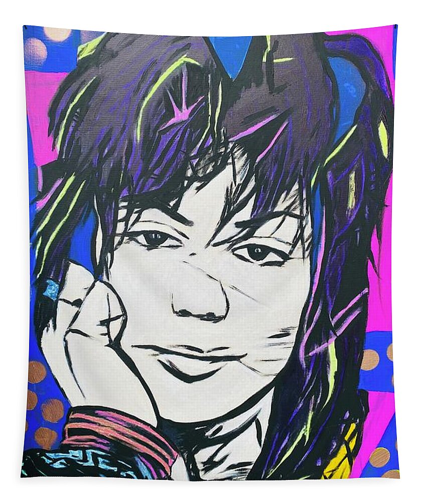 Joan Jett Tapestry featuring the painting Joan Jett by Jayime Jean