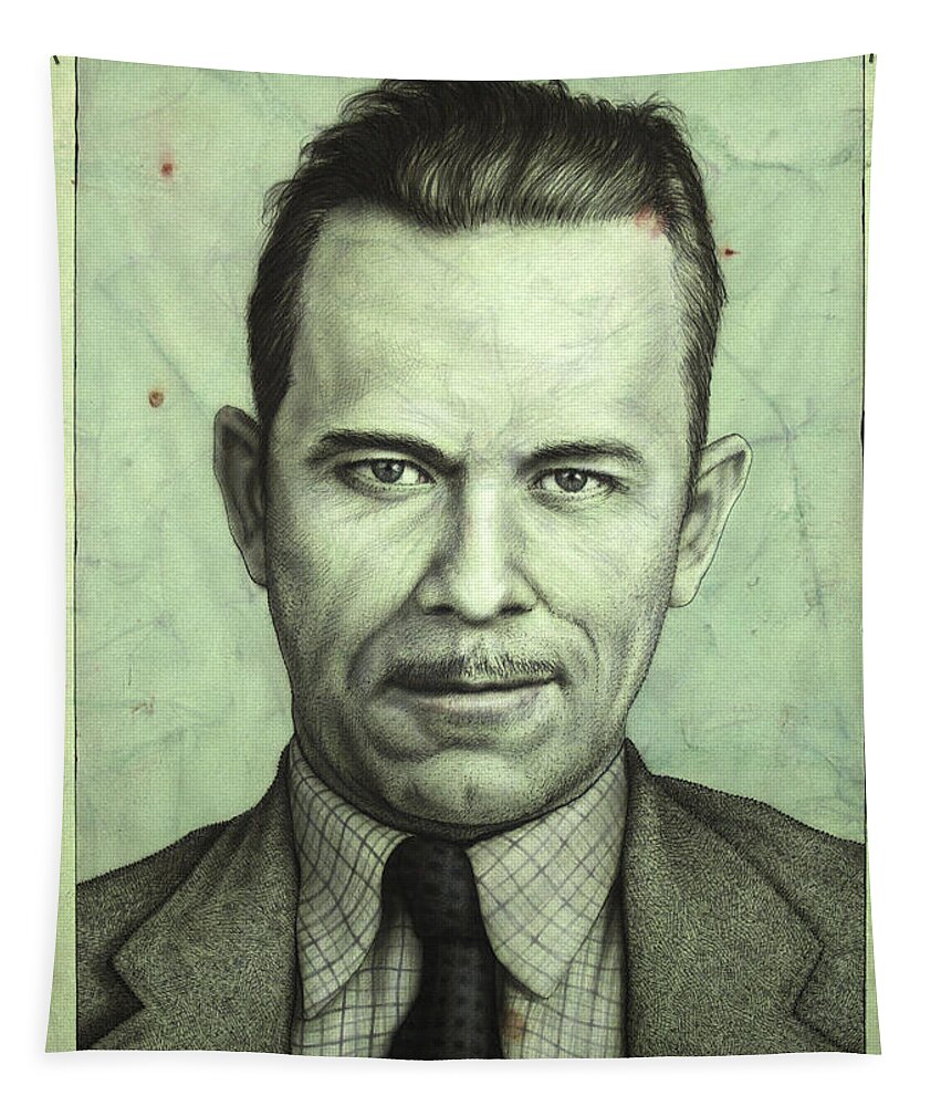John Dillinger Tapestry featuring the painting John Dillinger by James W Johnson