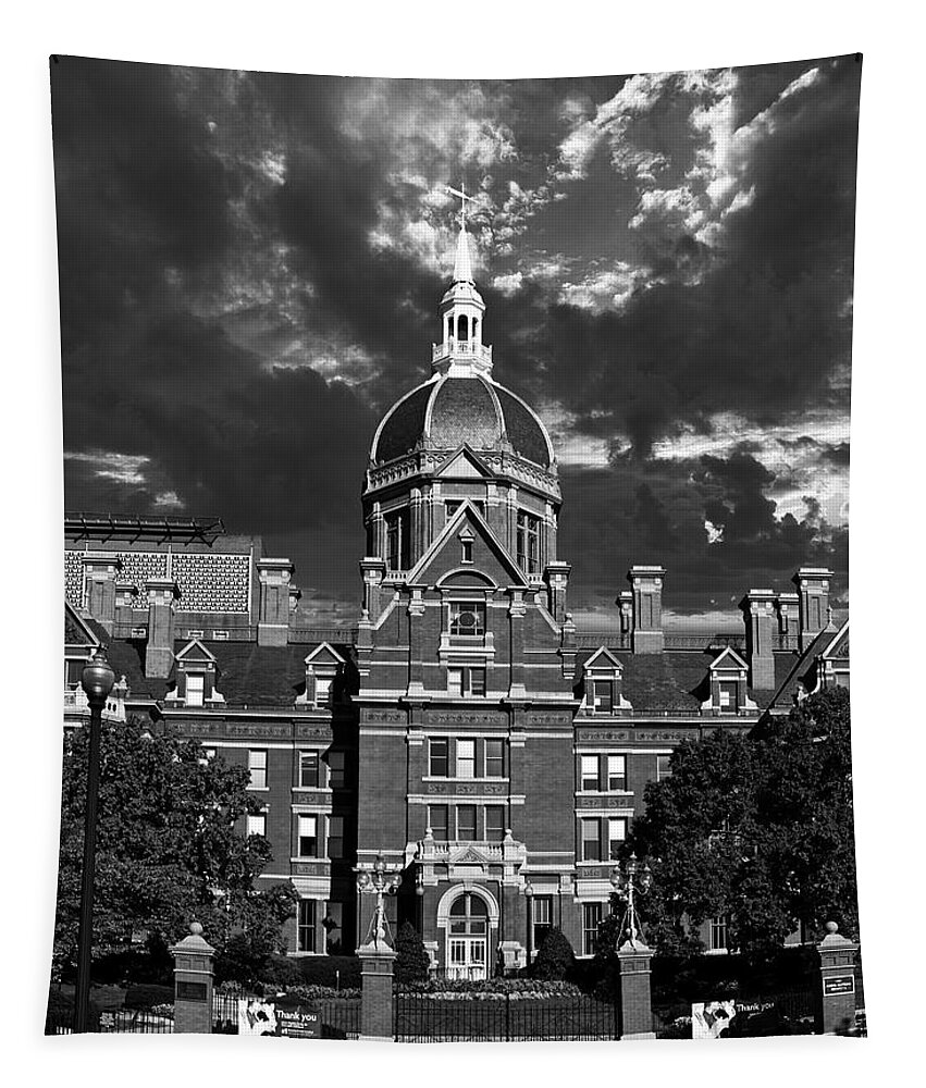 Johns Hopkins Hospital Tapestry featuring the photograph Johns Hopkins Hospital At Sunset by Mountain Dreams