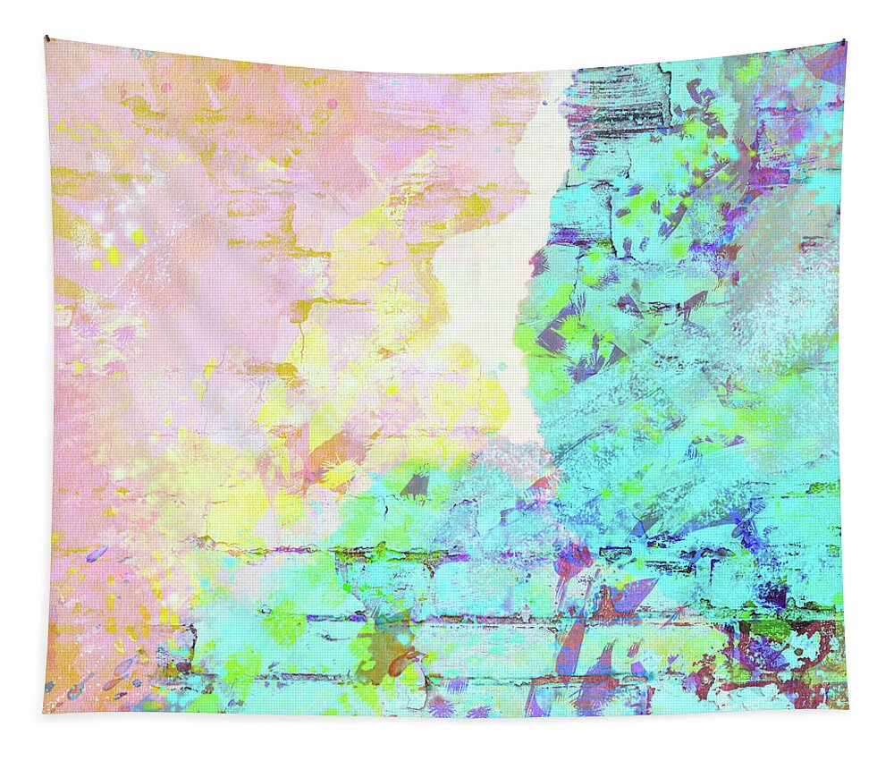 Joyful Tapestry featuring the mixed media Joyful Bricks 2 by Marianne Campolongo