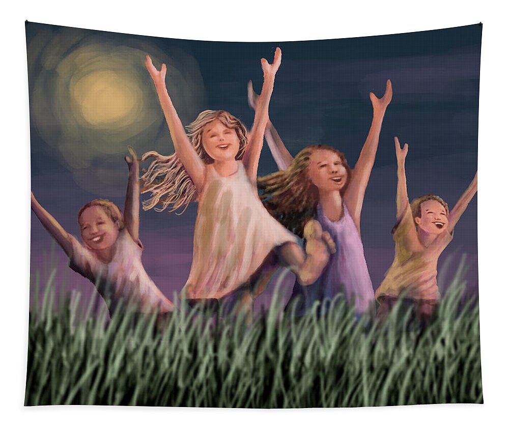 Children Tapestry featuring the digital art Jubilant by Larry Whitler