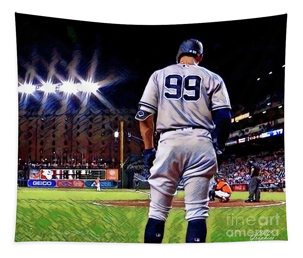 Yankees Tapestry featuring the digital art Judge On Deck by CAC Graphics