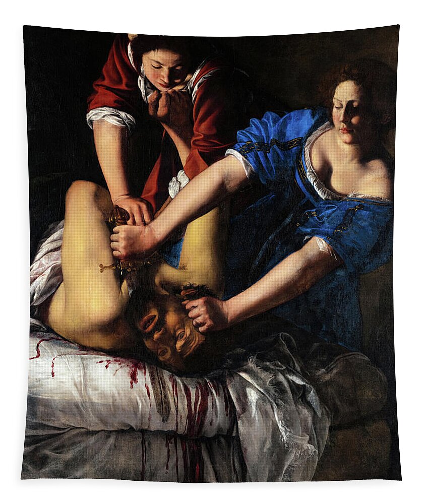 Artemisia Gentileschi Tapestry featuring the painting Judith Slaying Holofernes by Artemisia Gentileschi