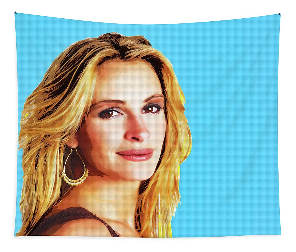 Julia Roberts Tapestry featuring the photograph Julia Roberts by Dominic Piperata