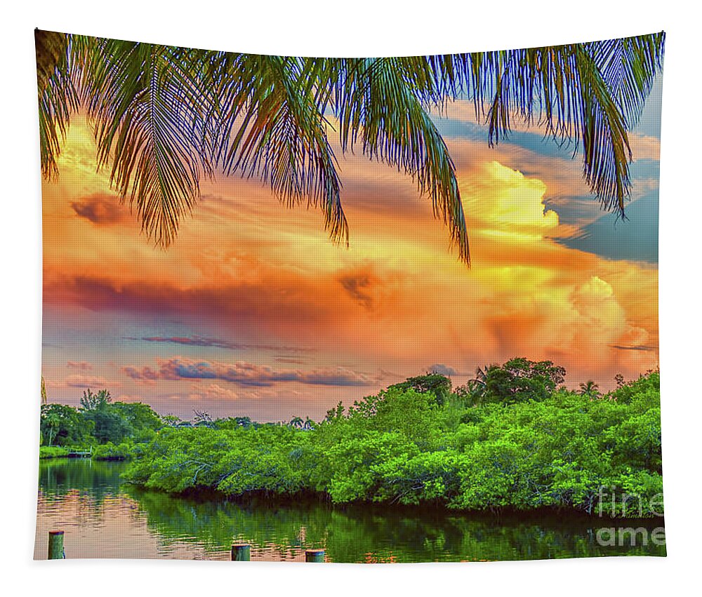 Jupiter Sunset Tapestry featuring the photograph Jupiter Sunset, Florida by Olga Hamilton