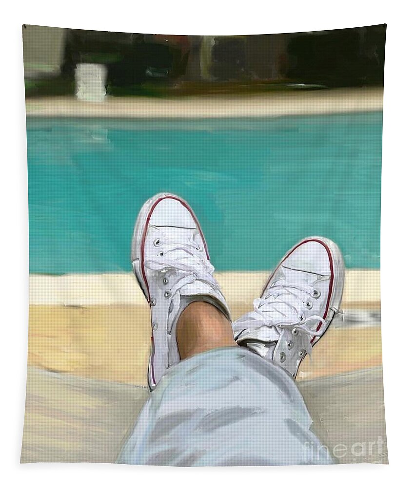 Chuck Taylors Tapestry featuring the digital art Just me and my Chucks by D Powell-Smith