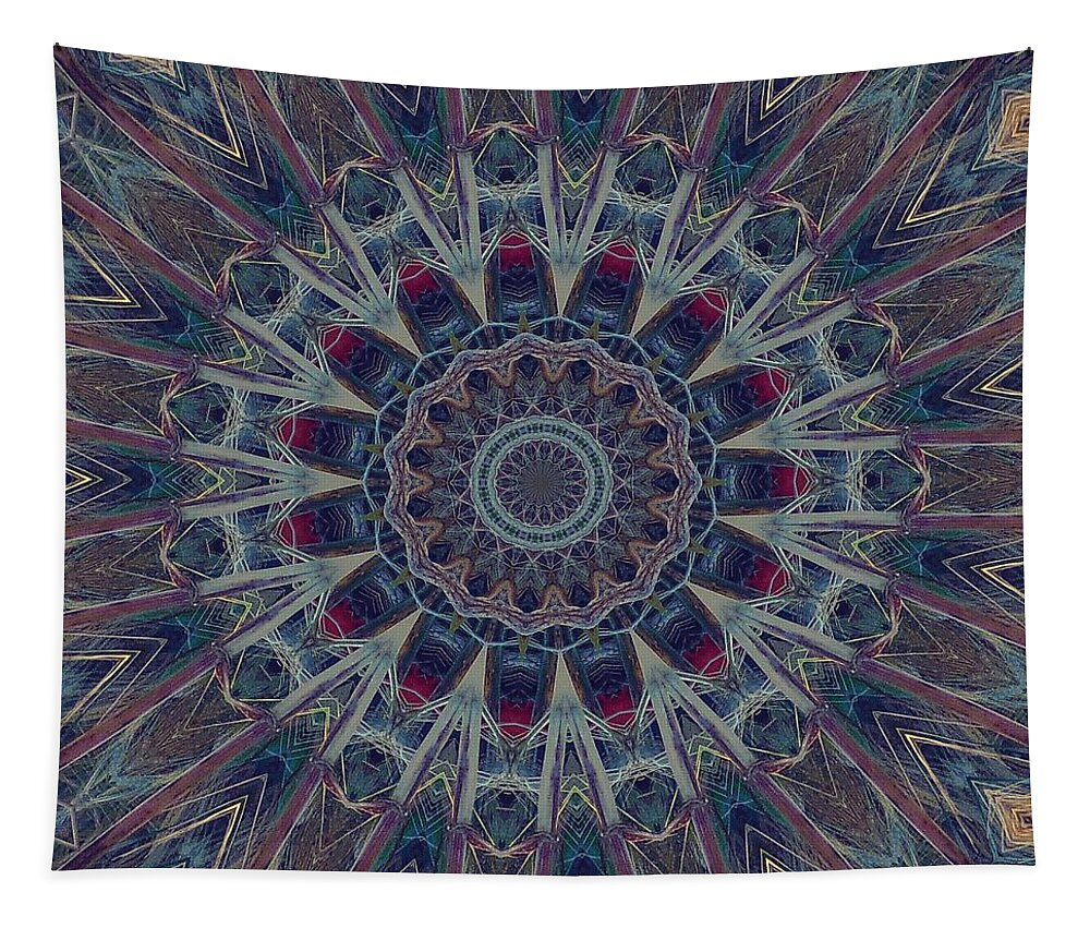 Kaleidoscope Tapestry featuring the digital art K 0005 by TECNOARTES Photo