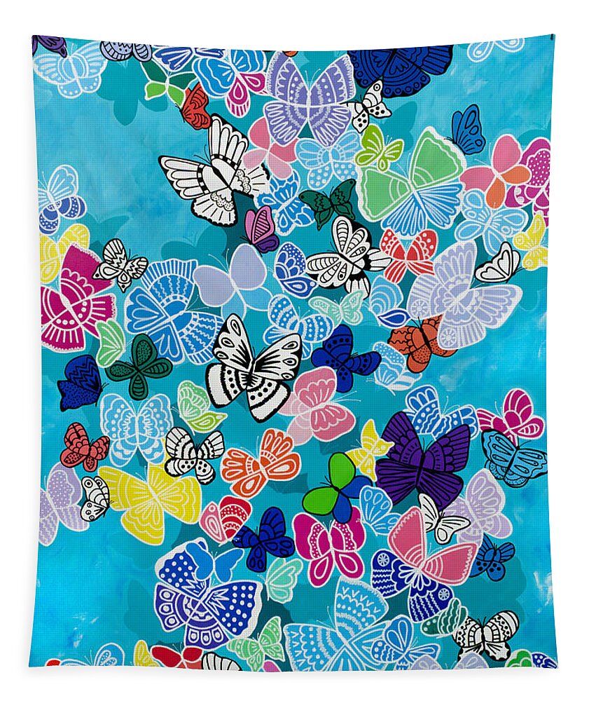 Butterflies Tapestry featuring the painting Kaleidoscope by Beth Ann Scott