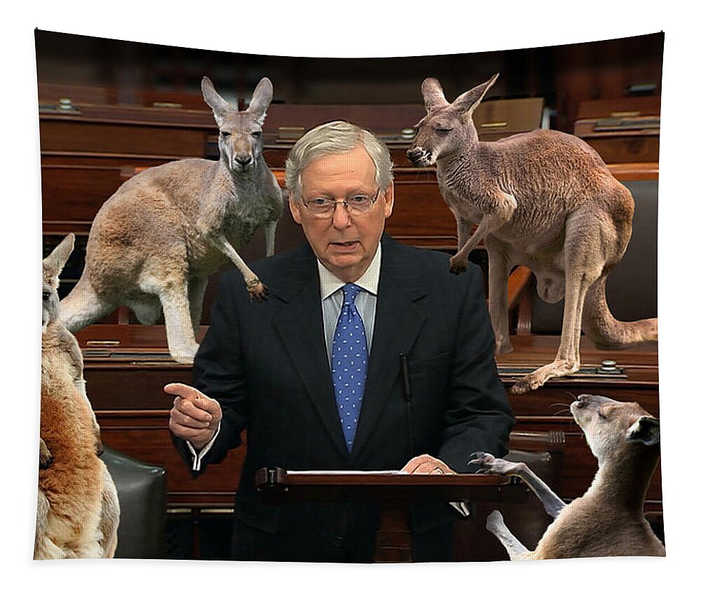 Court Tapestry featuring the digital art Kangaroo Court 2020 by M Spadecaller