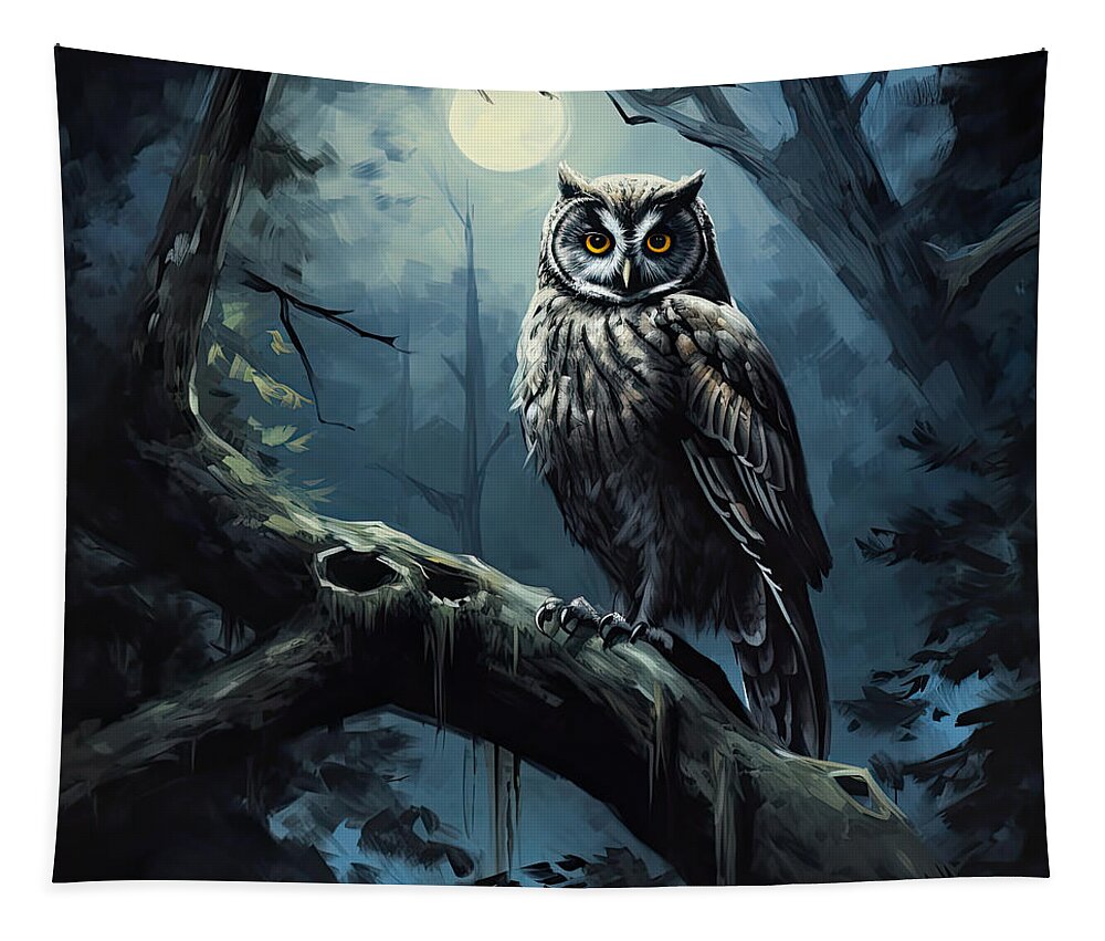 Owl Tapestry featuring the photograph Keeper Of Spirits by Lourry Legarde