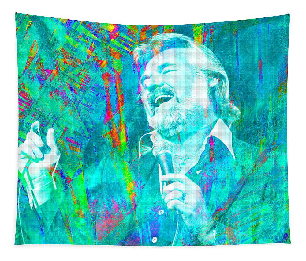Kenny Rogers Tapestry featuring the digital art Kenny Rogers by Rob Hemphill