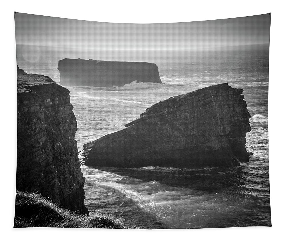 Kilkee Tapestry featuring the photograph Kilkee Sea Stack IV by Mark Callanan