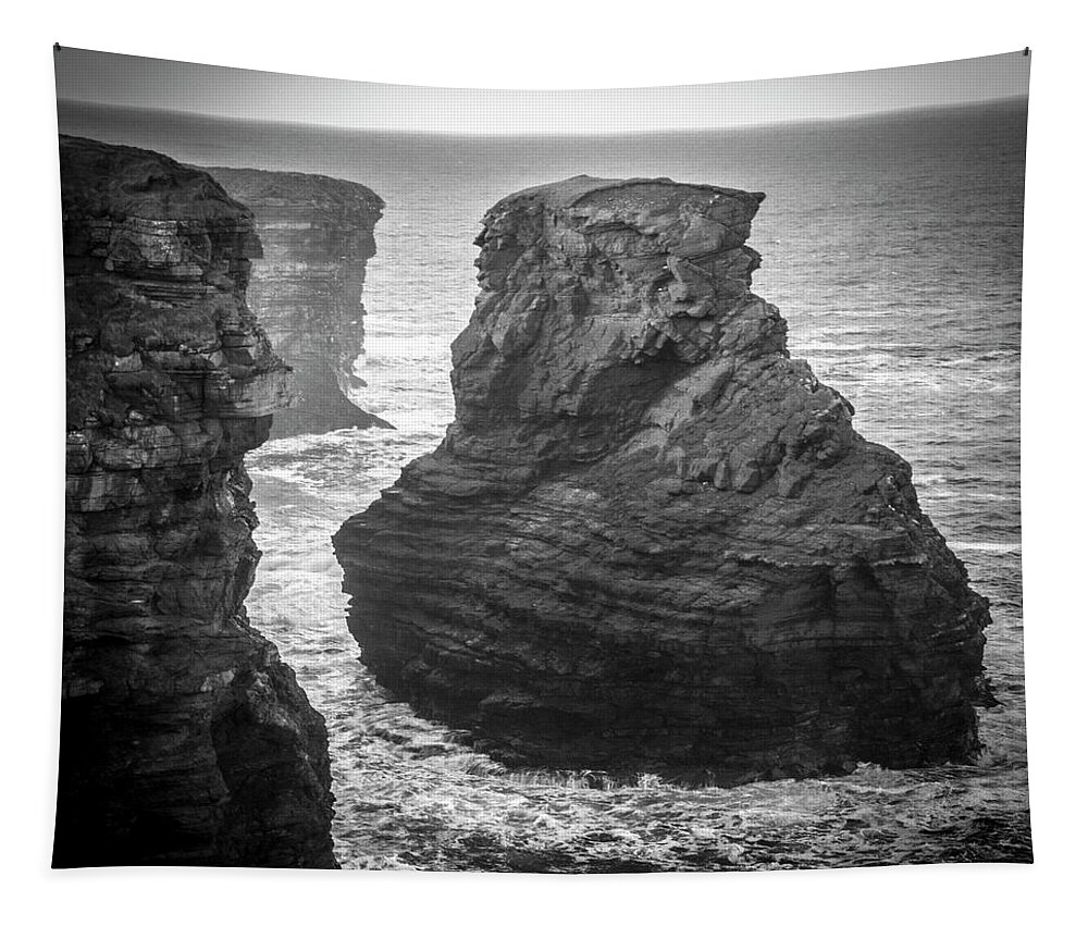 Kilkee Tapestry featuring the photograph Kilkee Sea Stack by Mark Callanan