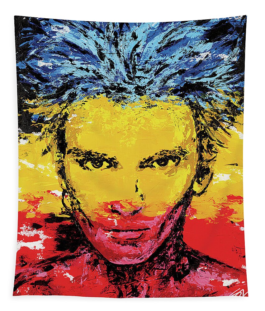 Sting Tapestry featuring the painting King of Pain by Steve Follman