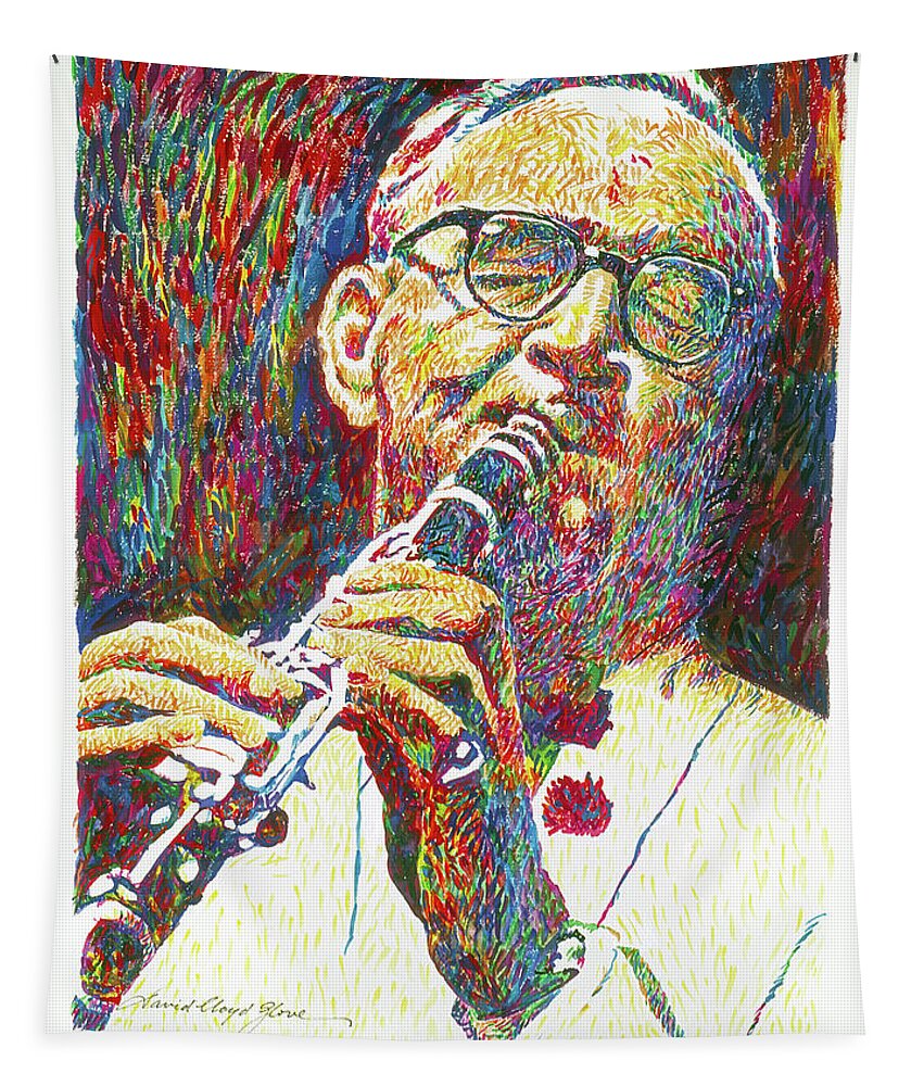 Benny Goodman Tapestry featuring the painting King of Swing - Benny Goodman by David Lloyd Glover