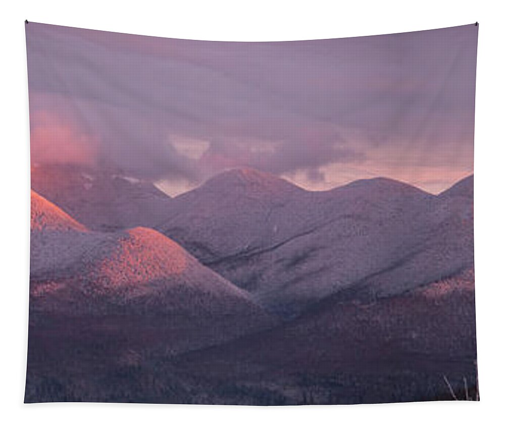 Kinsman Tapestry featuring the photograph Kinsman Alpenglow Panorama by White Mountain Images