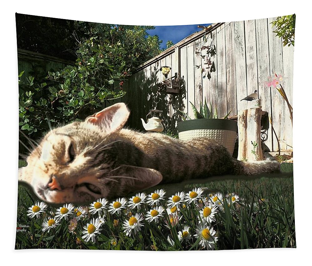 Digital Painting Tapestry featuring the photograph Kissy Chamomile by Richard Thomas