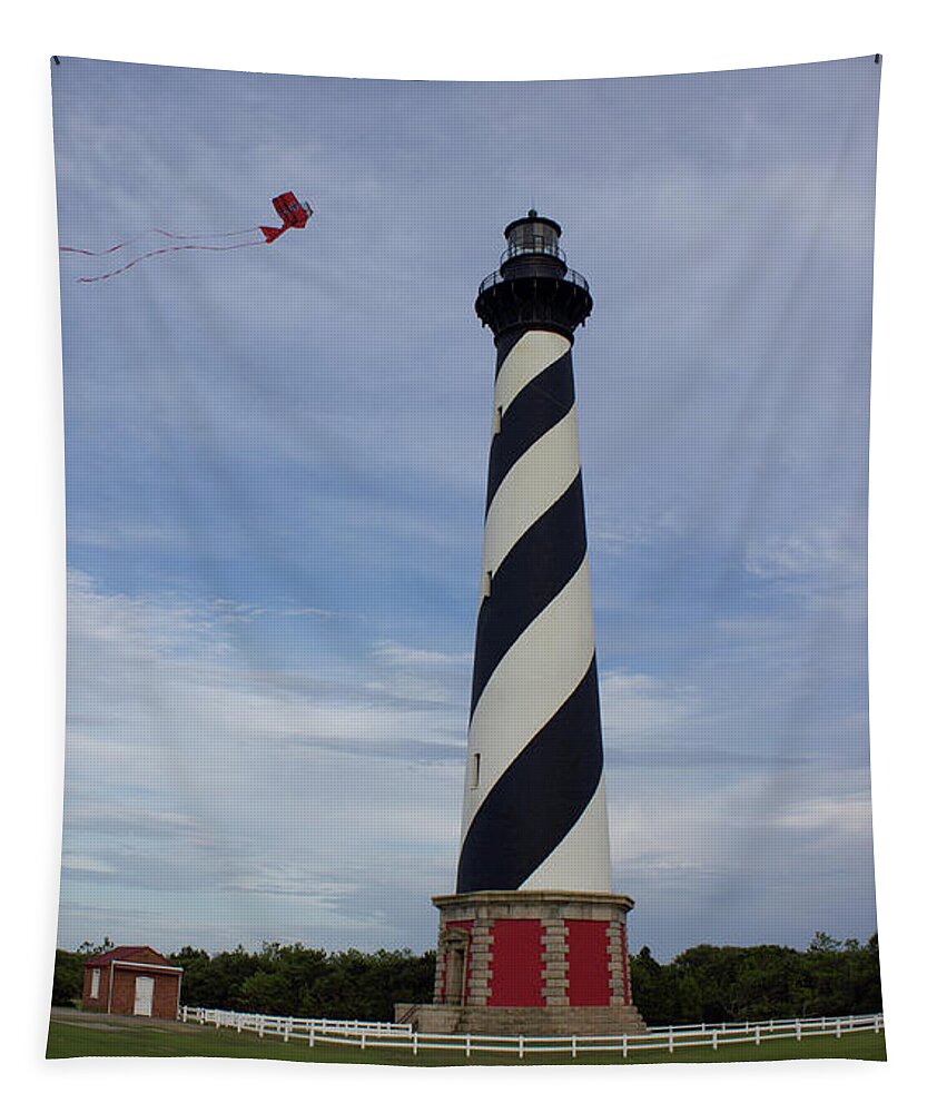 Obx Tapestry featuring the photograph Kite at Cape Hatteras by Annamaria Frost