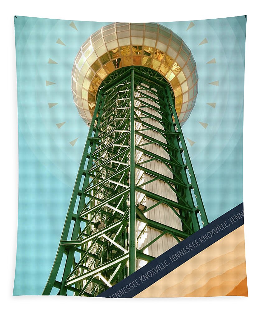 Sunsphere Tapestry featuring the digital art Knoxville Tennessee by Phil Perkins
