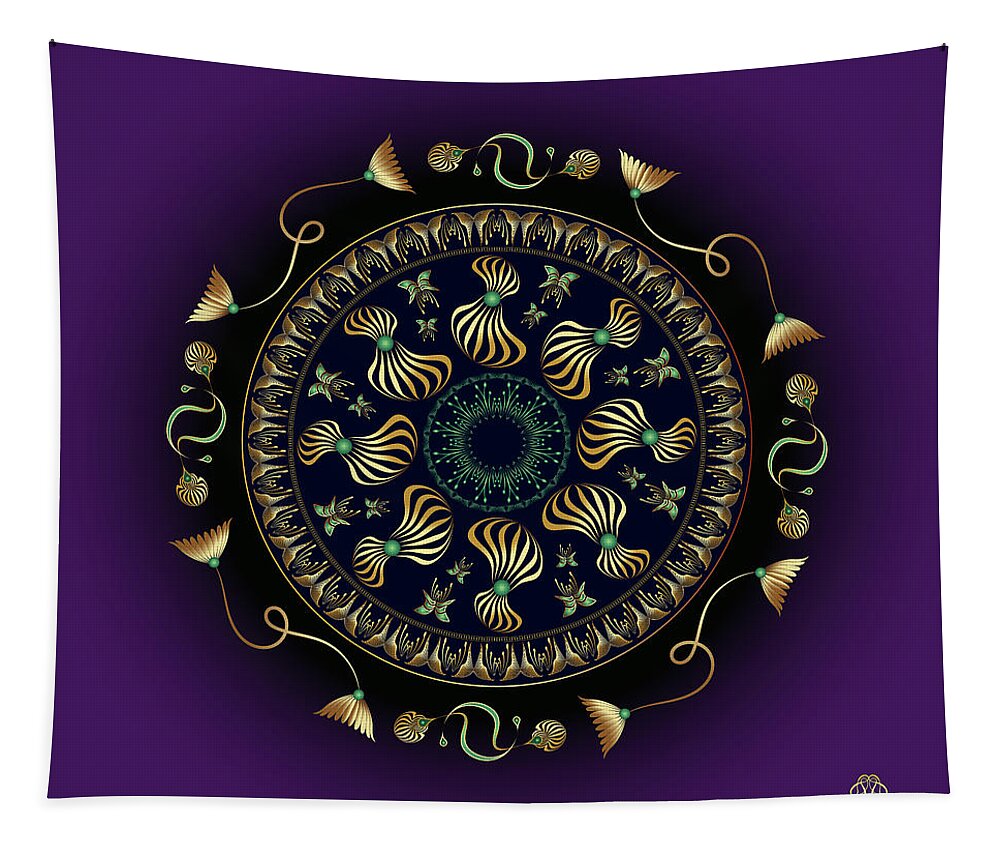 Mandala Tapestry featuring the digital art Kuklos No 4316 by Alan Bennington