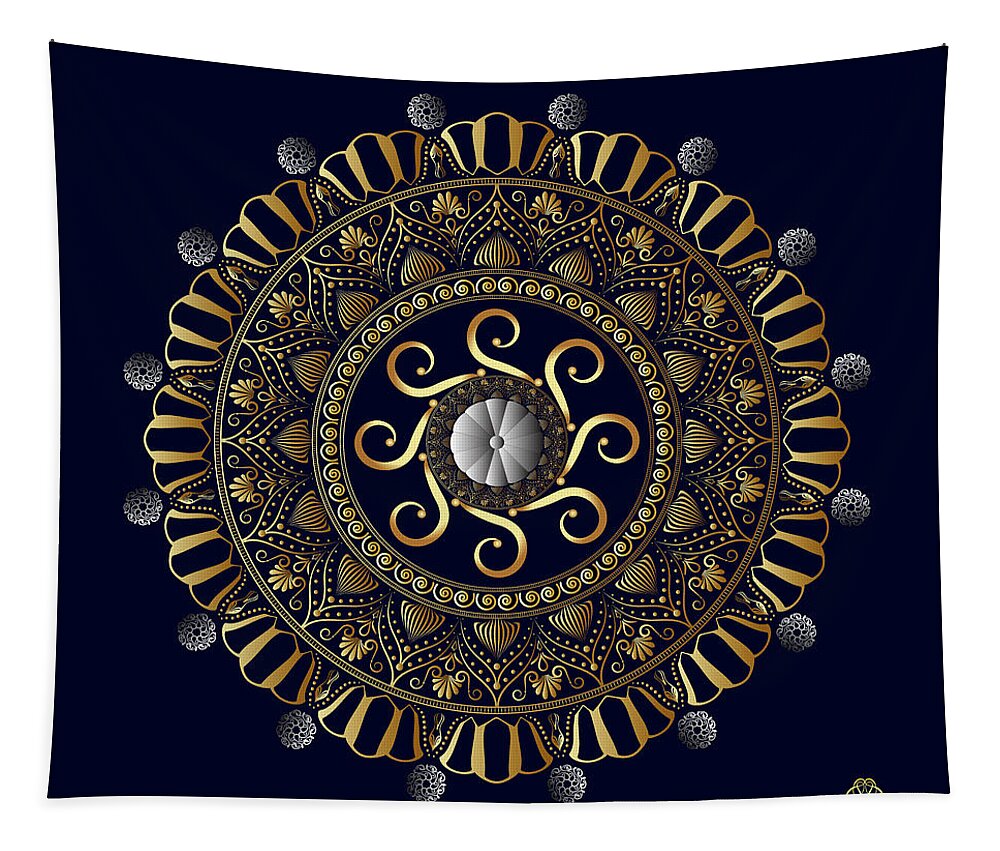 Mandala Tapestry featuring the digital art Kuklos No 4318 by Alan Bennington