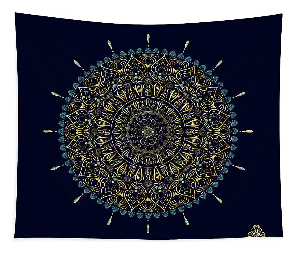 Mandala Tapestry featuring the digital art KUKLOS No 4332 by Alan Bennington