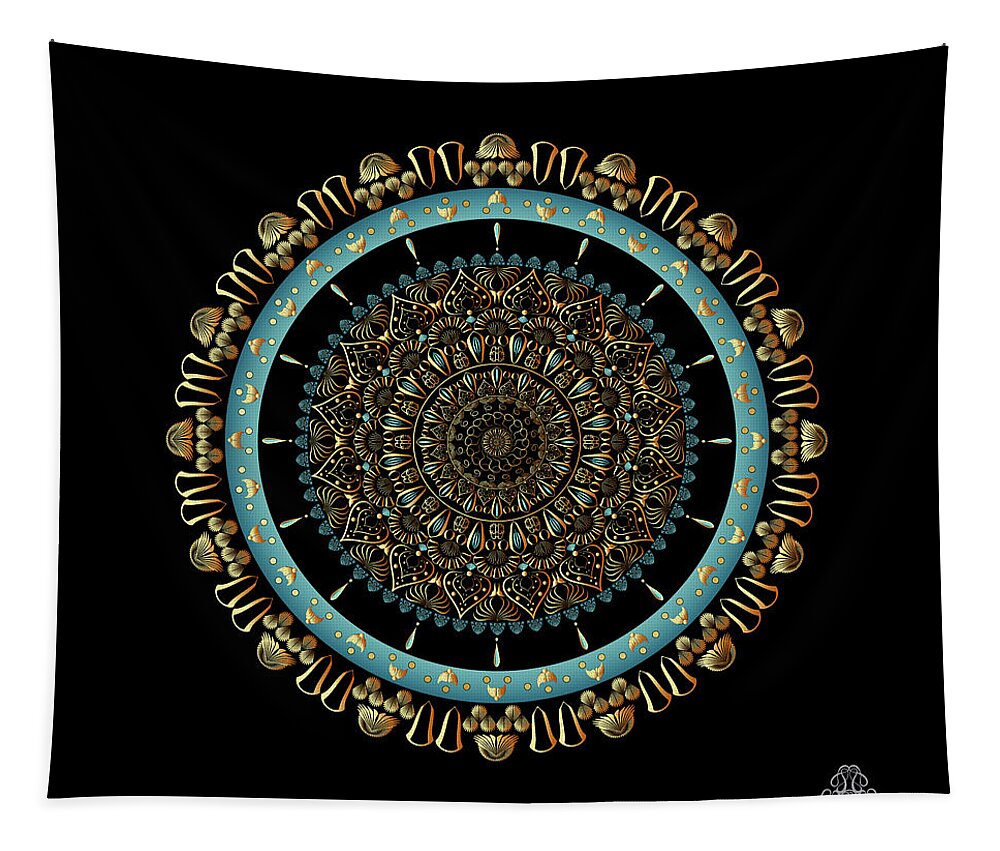 Mandala Tapestry featuring the digital art KUKLOS No 4339 by Alan Bennington