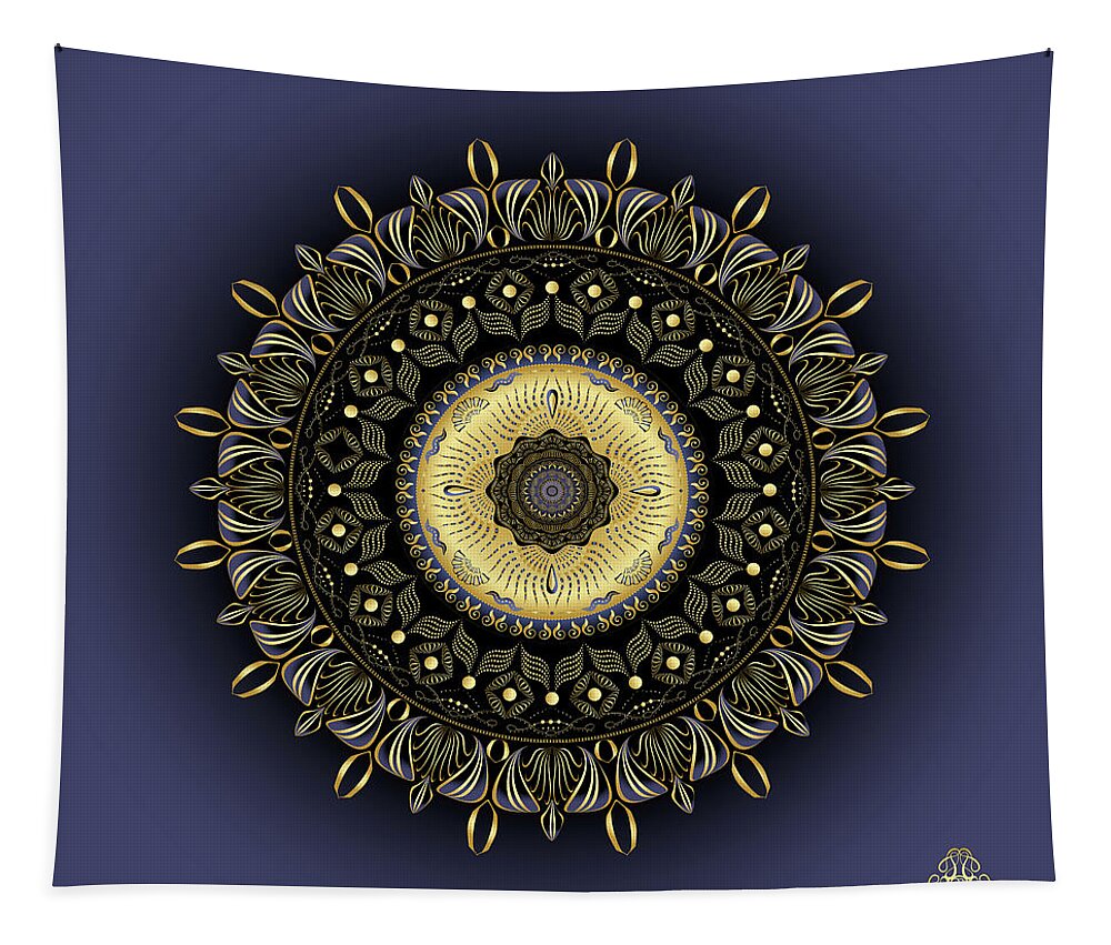Mandala Tapestry featuring the digital art Kuklos No 4343 by Alan Bennington