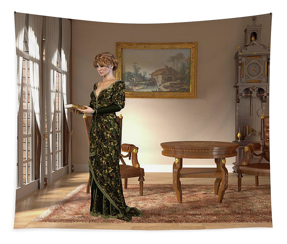 Elegant Tapestry featuring the digital art La Contessa du Campania by Jayne Wilson