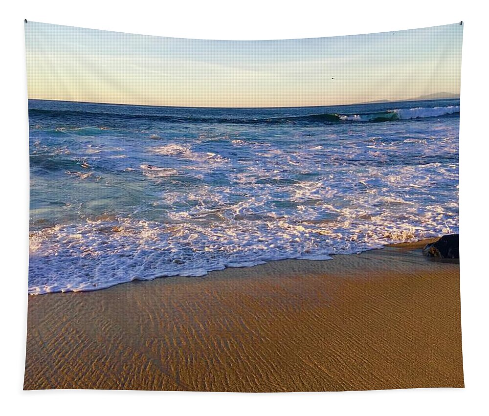 La Tapestry featuring the photograph Milky waves,Shell beach, Sandiego by Bnte Creations