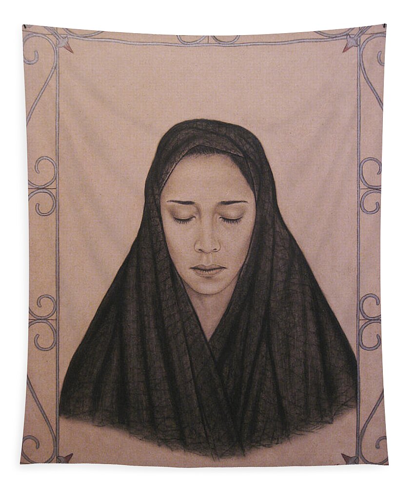 La Llorona Tapestry featuring the painting La Llorona by Lynet McDonald
