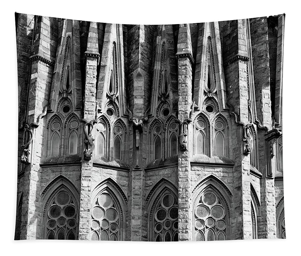 Barcelona Tapestry featuring the photograph La Sagrada Familia Basilica by Naomi Maya