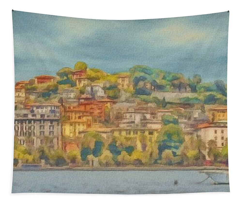 Italian Tapestry featuring the painting La Spezia by Jeffrey Kolker