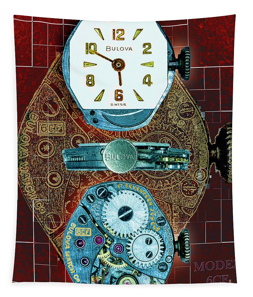 Bulova Tapestry featuring the digital art Ladies Bulova Model 6cf by Anthony Ellis