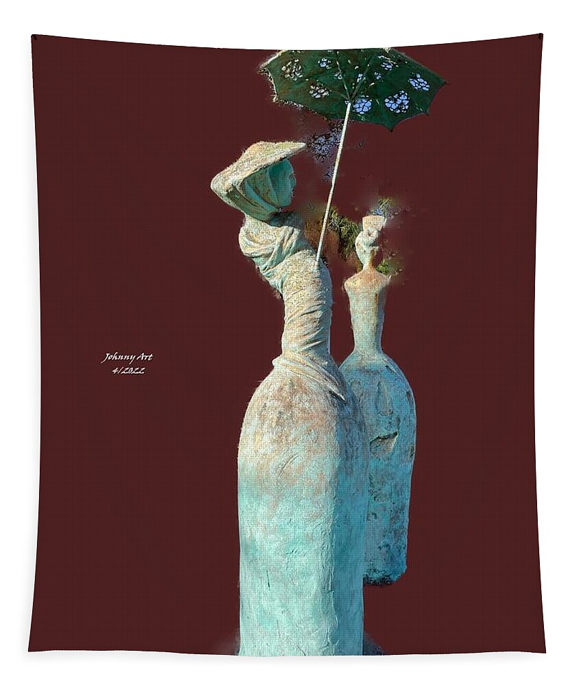 Sculpture Tapestry featuring the photograph Ladys at the Park by John Anderson