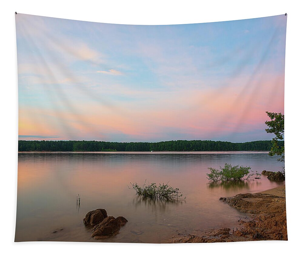 Sunset Tapestry featuring the photograph Lake Day-1 by John Kirkland