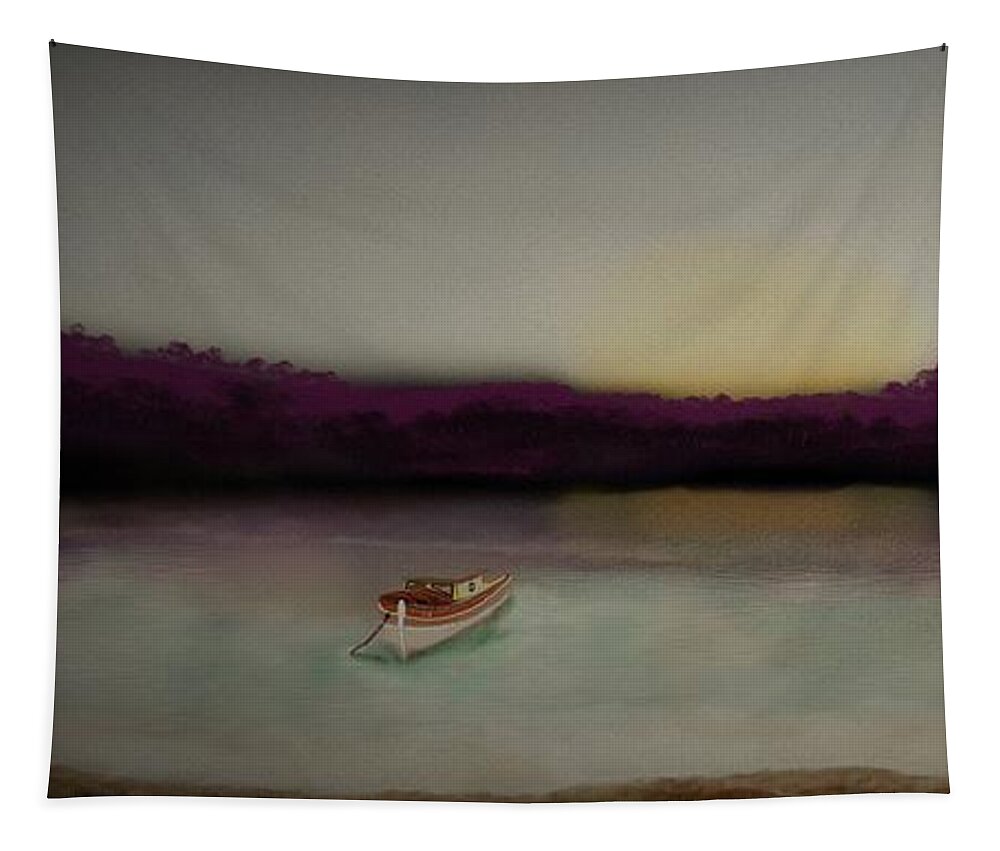 Lake Tapestry featuring the digital art Lake of smiles 2 by Julie Grimshaw