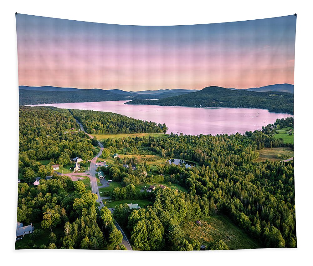 Vermont Tapestry featuring the photograph Lake Seymour Summer Evening - Morgan, VT by John Rowe