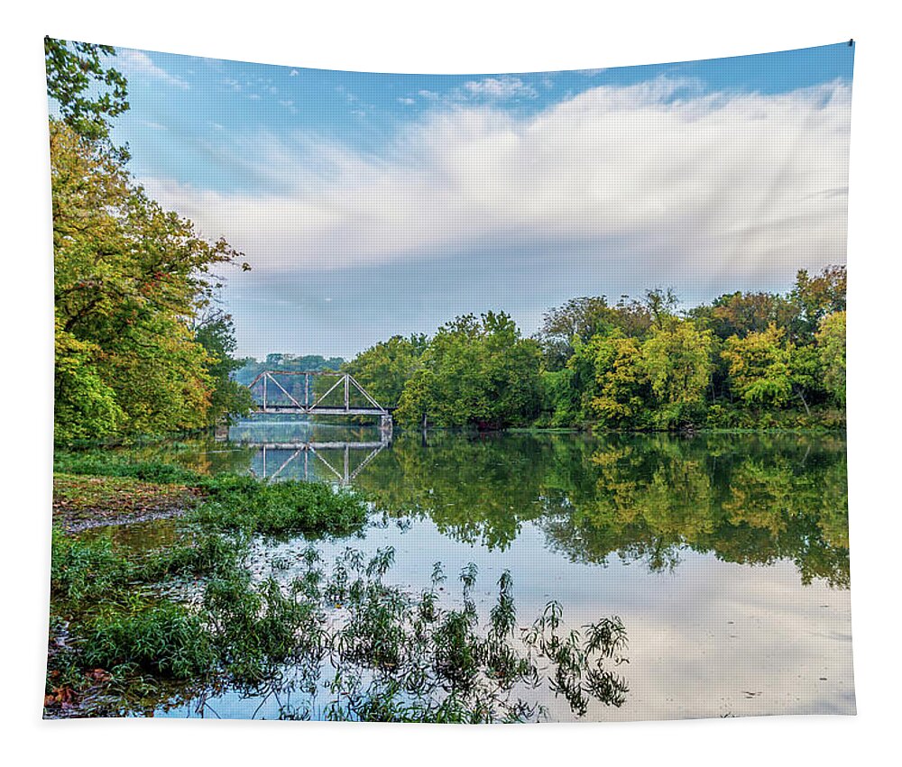 Ozarks Tapestry featuring the photograph Lake Springfield Fall Reflections by Jennifer White