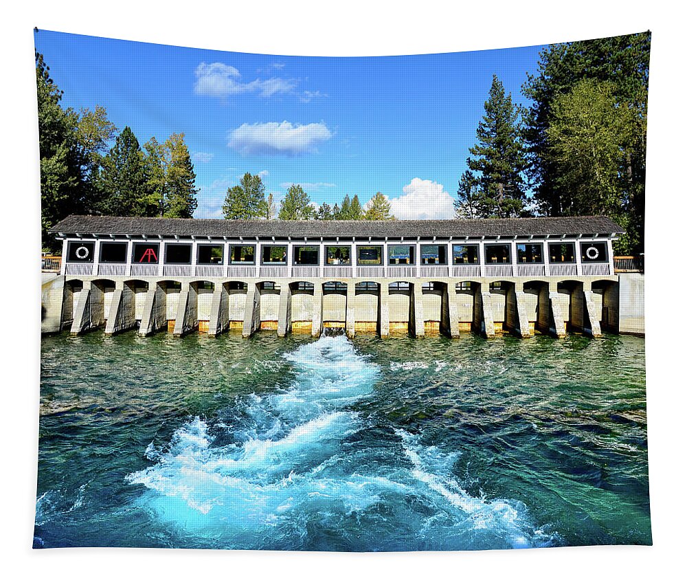 Dam Tapestry featuring the photograph Lake Tahoe Dam by David Lawson