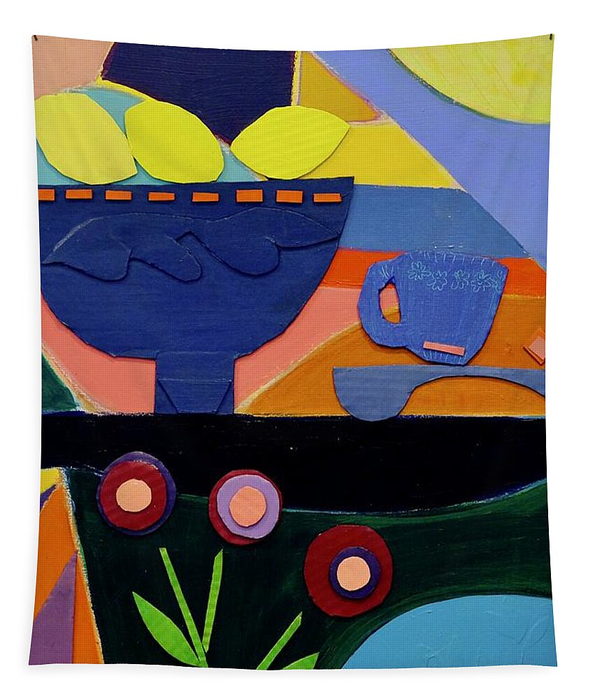 Mixed Media Tapestry featuring the mixed media Lake View 3 by Julia Malakoff
